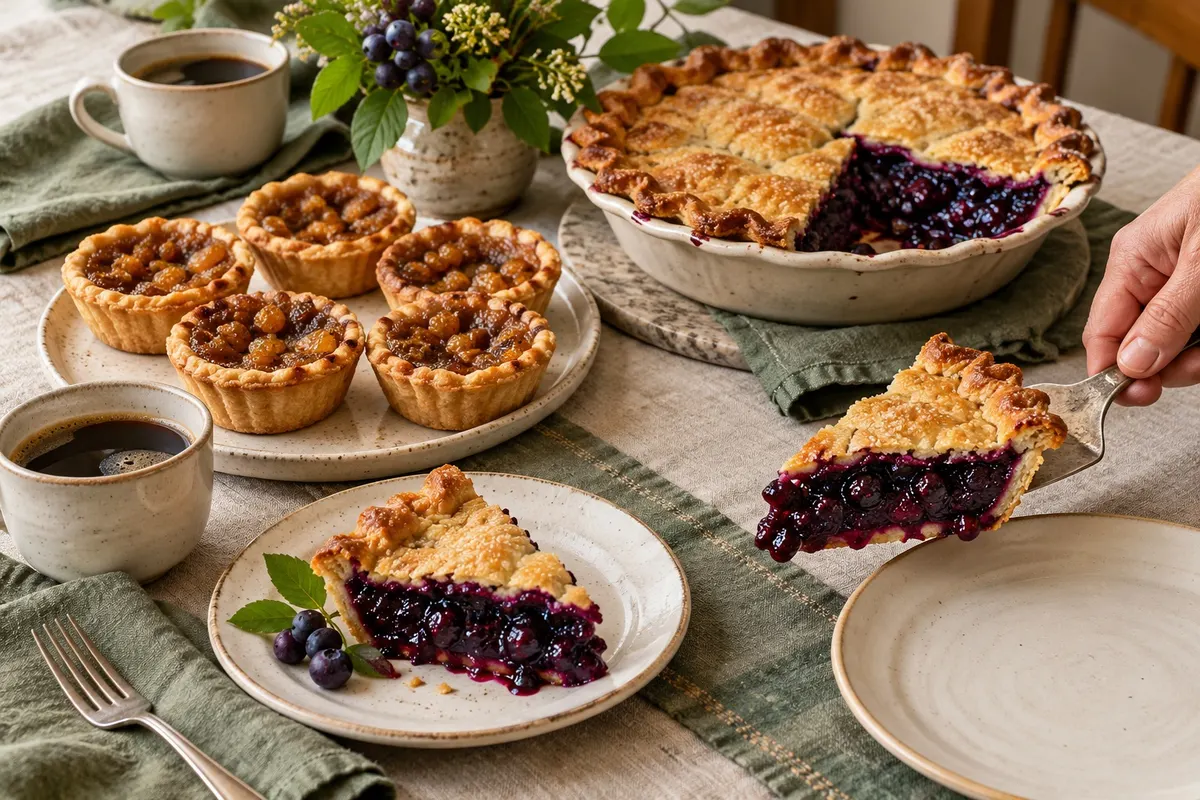 Butter tarts and Saskatoon berry pie
